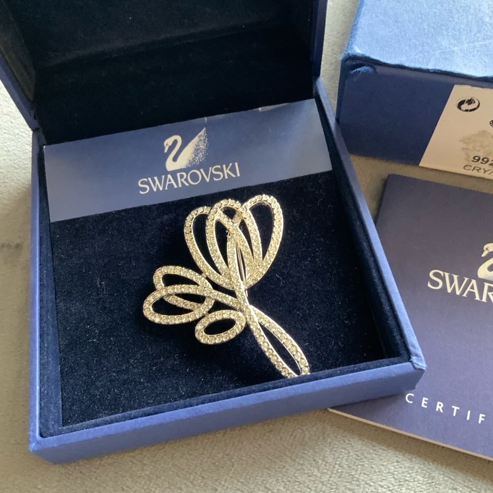 Swarovski Gold Brooch - Picture 2 of 4